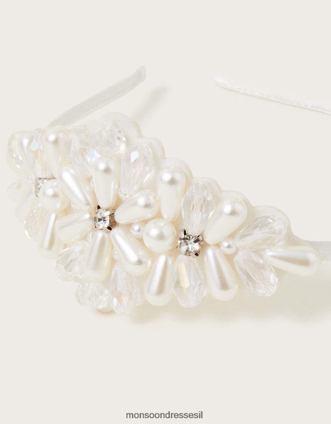 אבזר Monsoon סרט ראש מעוטר פנינים אופנה ילדה HTJ0TZ2562