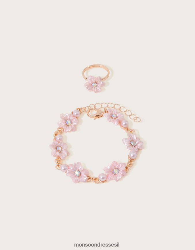 אבזר Monsoon סט צמיד וטבעת פרחי שושבינה חַם ילדה HTJ0TZ2579