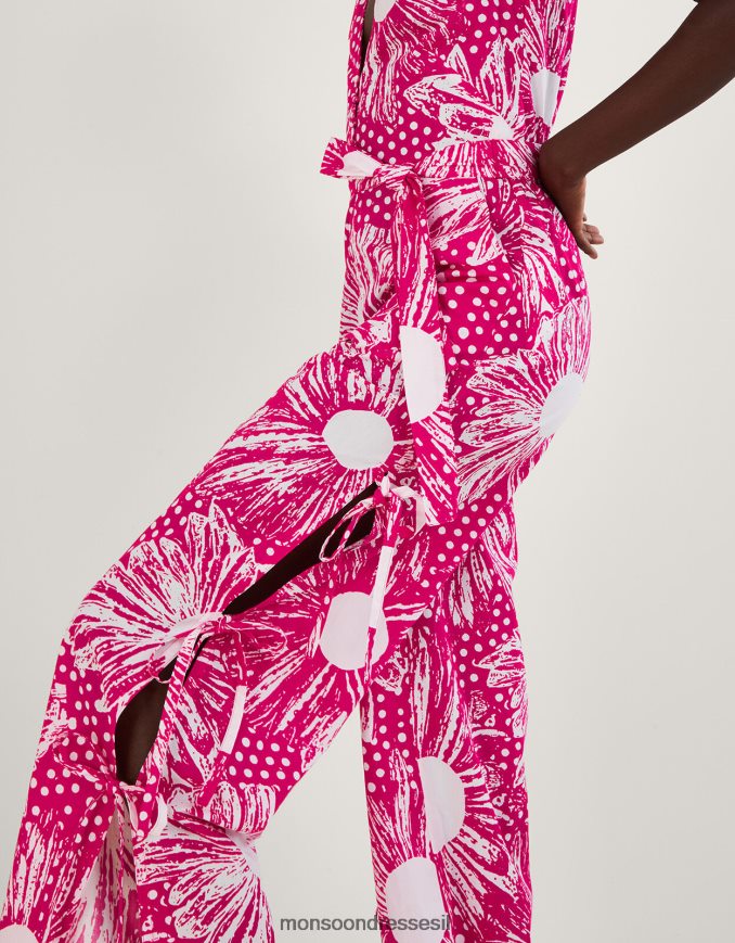 הַלבָּשָׁה Monsoon סרבל קשירה בהדפס מעורב של נאווה וָרוֹד נשים HTJ0TZ258