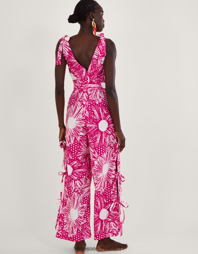 הַלבָּשָׁה Monsoon סרבל קשירה בהדפס מעורב של נאווה וָרוֹד נשים HTJ0TZ258