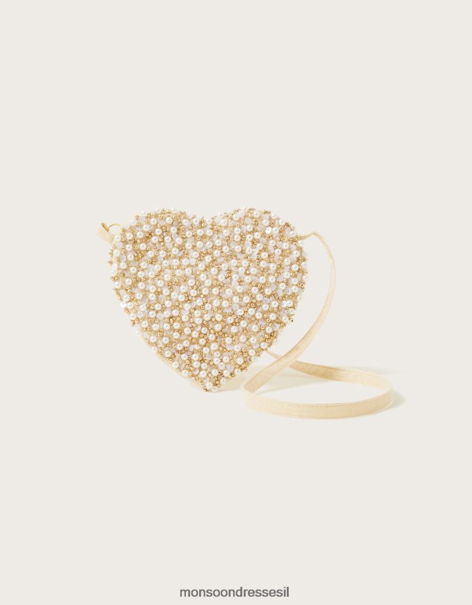 אבזר Monsoon ארץ הפלא שקית לב חרוזים אופנה ילדה HTJ0TZ2594