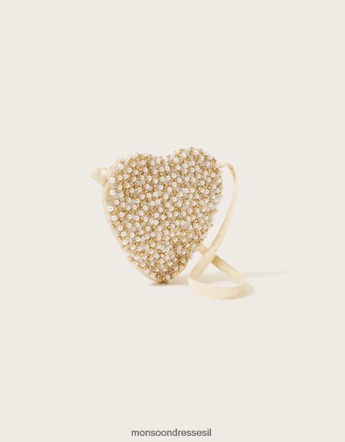 אבזר Monsoon ארץ הפלא שקית לב חרוזים אופנה ילדה HTJ0TZ2594