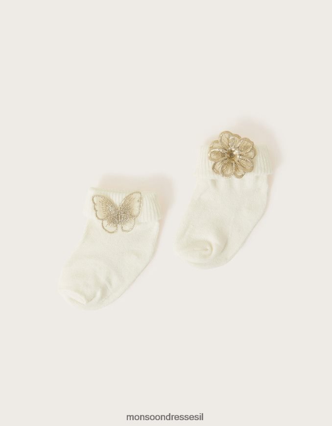 אבזר Monsoon גרבי פרפר ופרחים לתינוק סט של שניים רַב ילדה HTJ0TZ2602