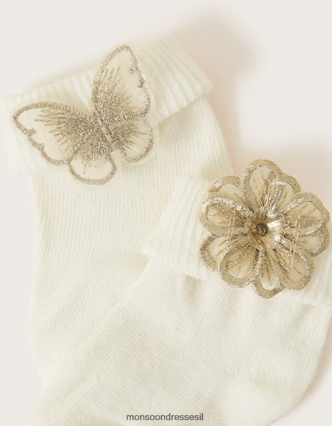 אבזר Monsoon גרבי פרפר ופרחים לתינוק סט של שניים רַב ילדה HTJ0TZ2602