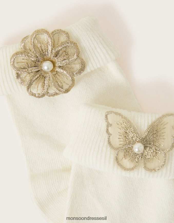 אבזר Monsoon גרבי פרפר ופרחים סט של שניים רַב ילדה HTJ0TZ2603