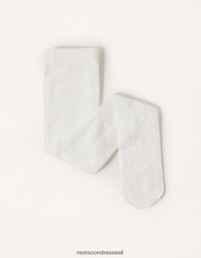 אבזר Monsoon גרביונים תחרה של פרחי תינוק לבן ילדה HTJ0TZ2610