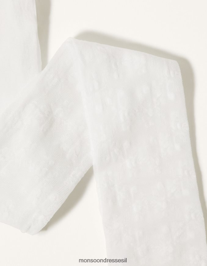 אבזר Monsoon גרביונים תחרה של פרחי תינוק לבן ילדה HTJ0TZ2610