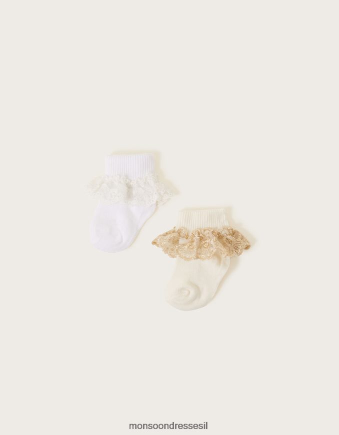 אבזר Monsoon גרבי תחרה לתינוקות תאומים רַב ילדה HTJ0TZ2611