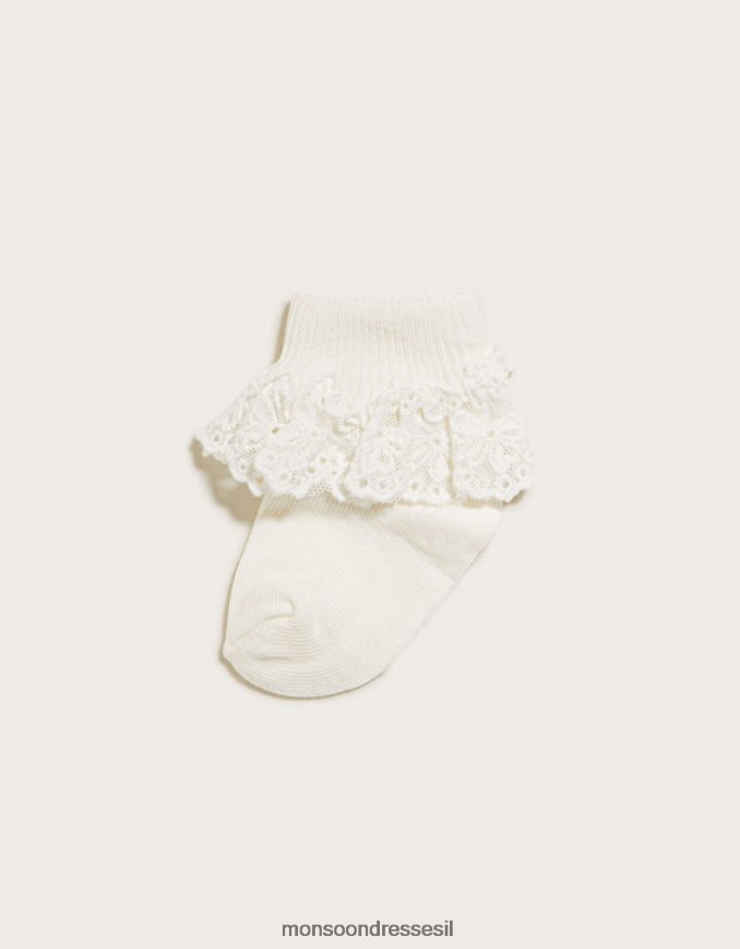 אבזר Monsoon גרבי תחרה קשת של בייבי אוליביה שֶׁנהָב ילדה HTJ0TZ2617