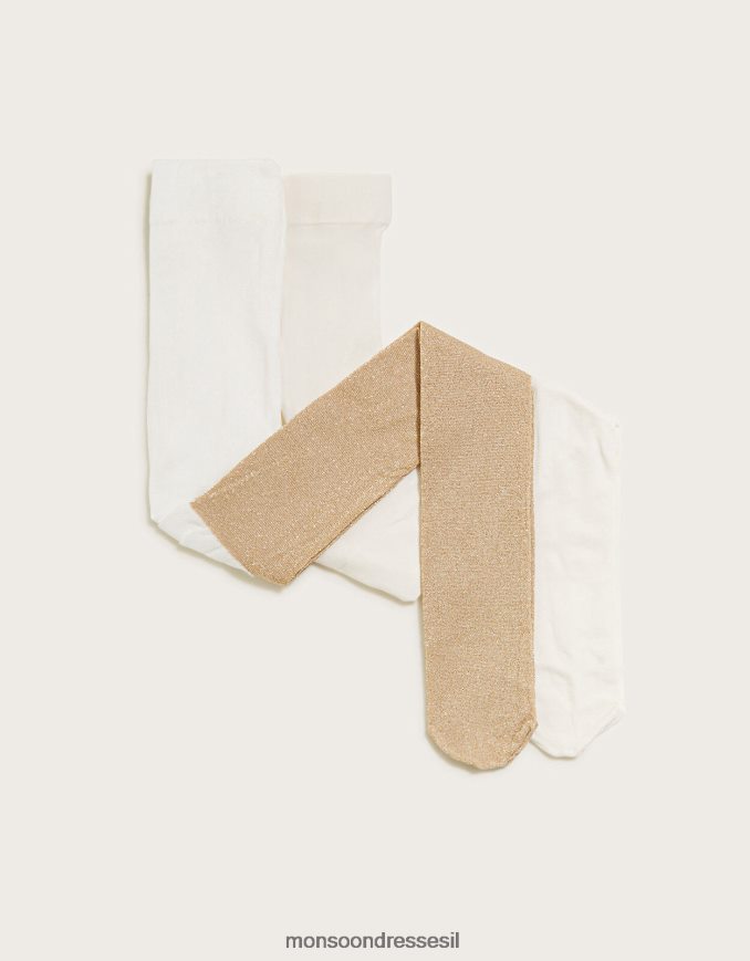 אבזר Monsoon סט טייץ מתכתי נוצץ לתינוק זהב ילדה HTJ0TZ2634