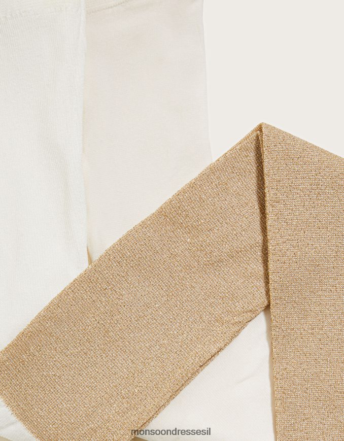 אבזר Monsoon סט טייץ מתכתי נוצץ לתינוק זהב ילדה HTJ0TZ2634