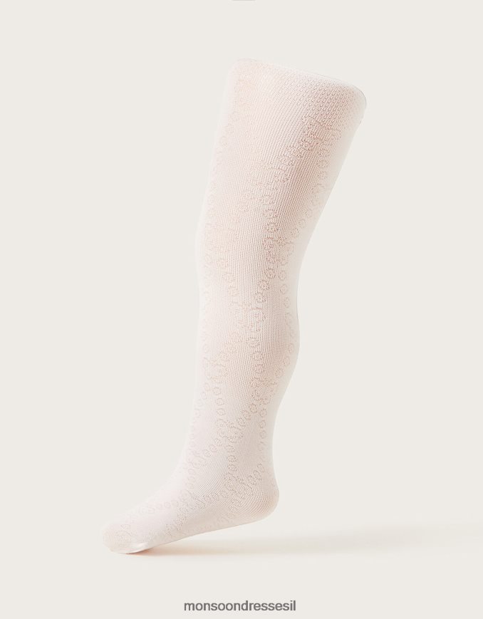 אבזר Monsoon גרביונים תחרה של פרפר יהלומי קטיפה לתינוק שֶׁנהָב ילדה HTJ0TZ2653