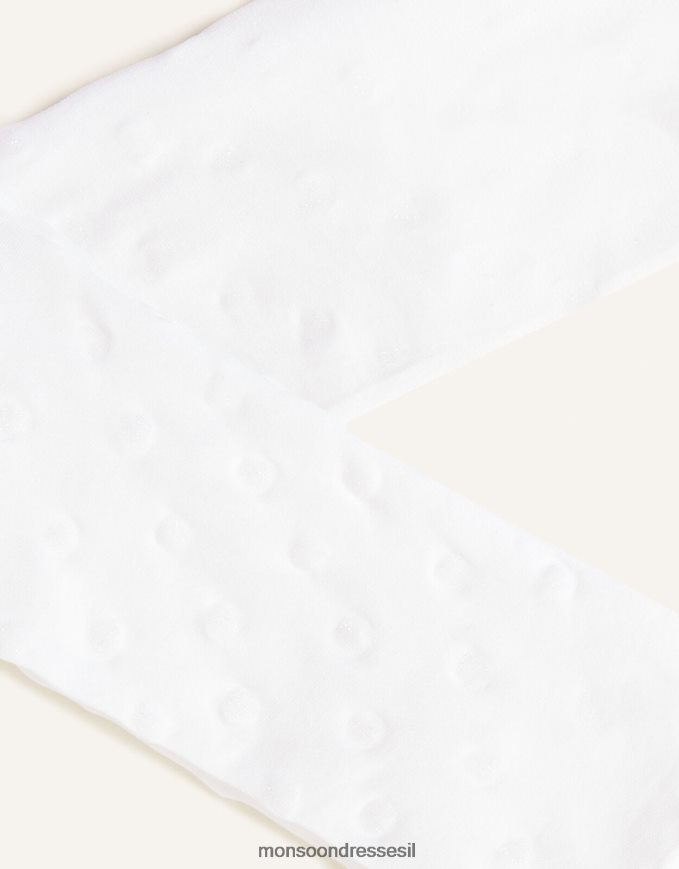 אבזר Monsoon טייץ ניילון לב נצנצים לתינוק לבן ילדה HTJ0TZ2670