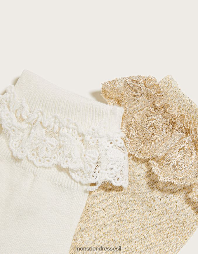 אבזר Monsoon גרב תחרה טווין סט זהב ילדה HTJ0TZ2671