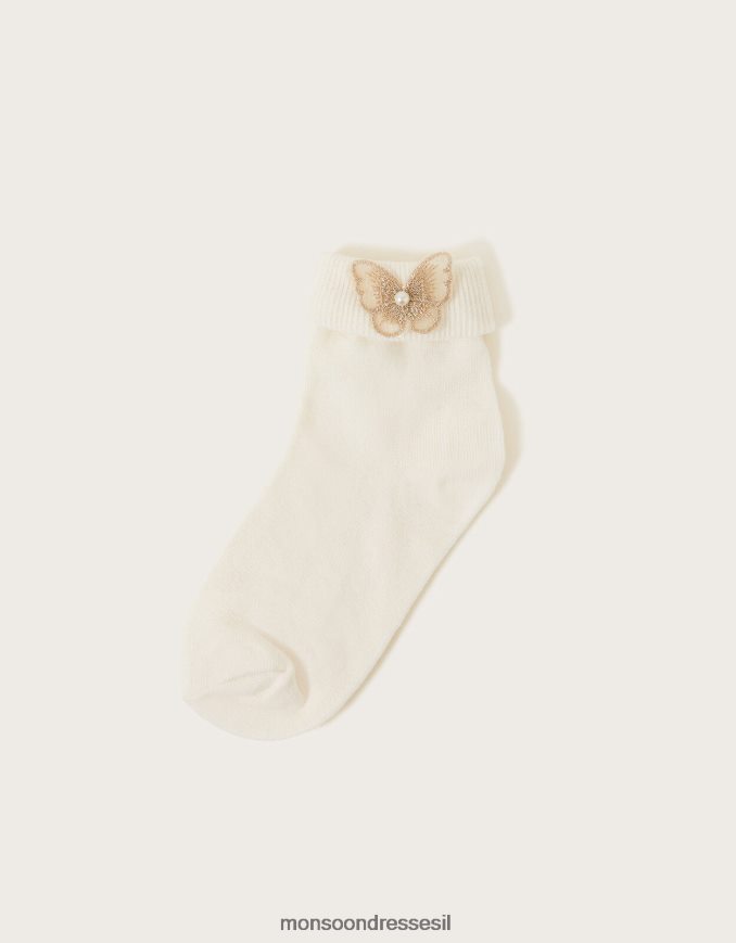 אבזר Monsoon גרבי פרפר תחרה שֶׁנהָב ילדה HTJ0TZ2673