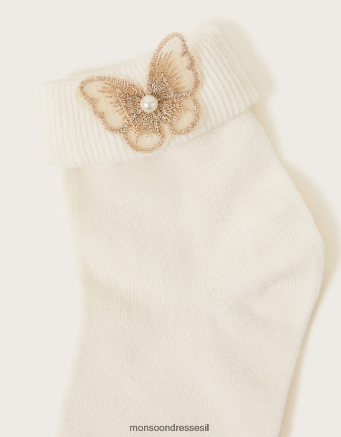 אבזר Monsoon גרבי פרפר תחרה שֶׁנהָב ילדה HTJ0TZ2673