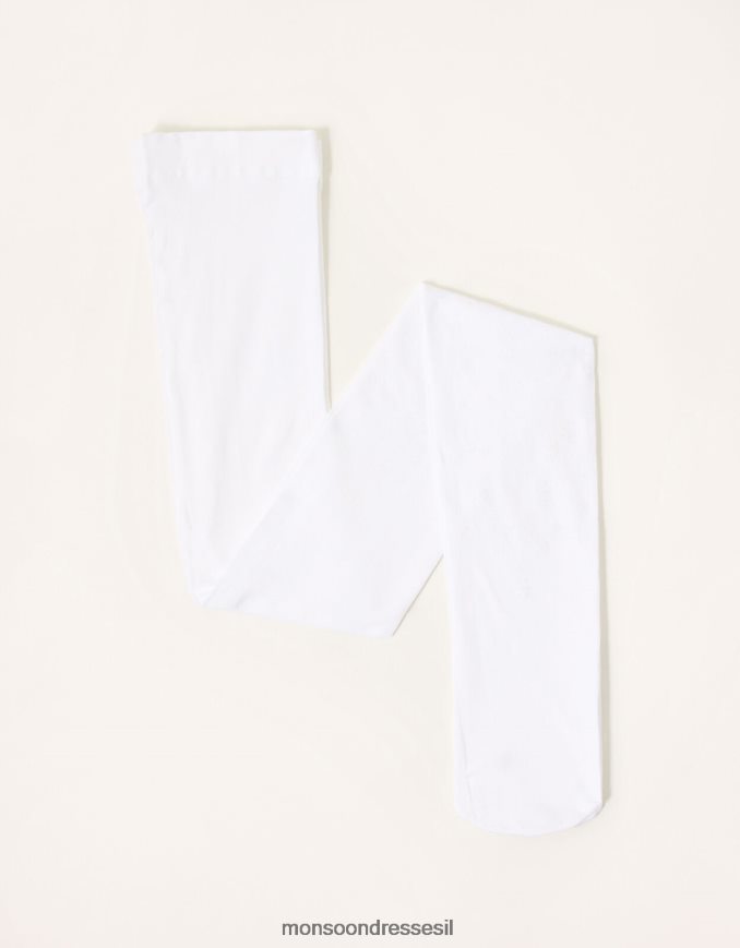 אבזר Monsoon גרביונים בארוק נצנצים של פרפר לבן ילדה HTJ0TZ2674