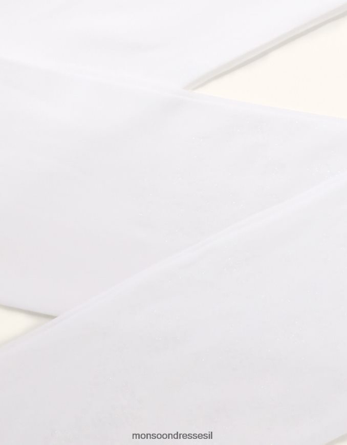 אבזר Monsoon גרביונים בארוק נצנצים של פרפר לבן ילדה HTJ0TZ2674