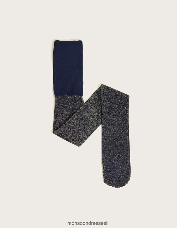 אבזר Monsoon טייץ ניילון נוצץ כחול (צי) ילדה HTJ0TZ2682