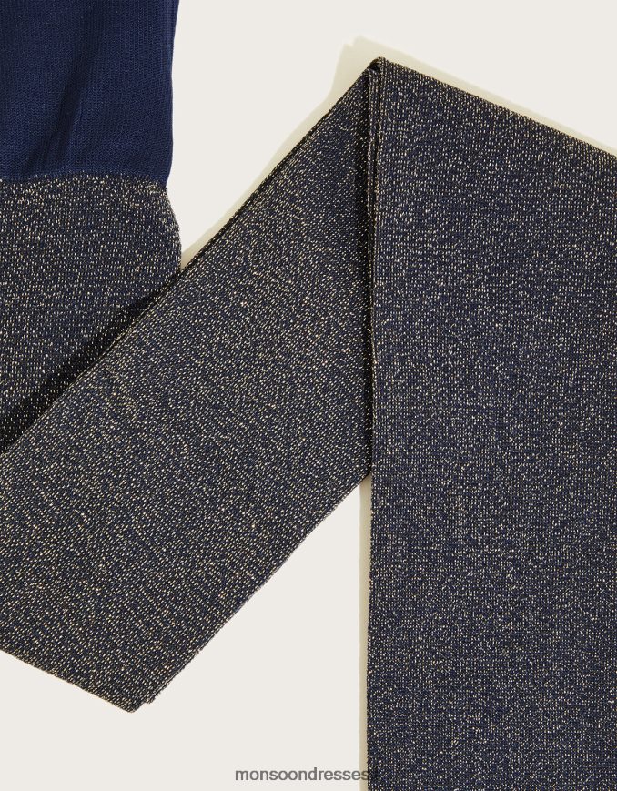 אבזר Monsoon טייץ ניילון נוצץ כחול (צי) ילדה HTJ0TZ2682