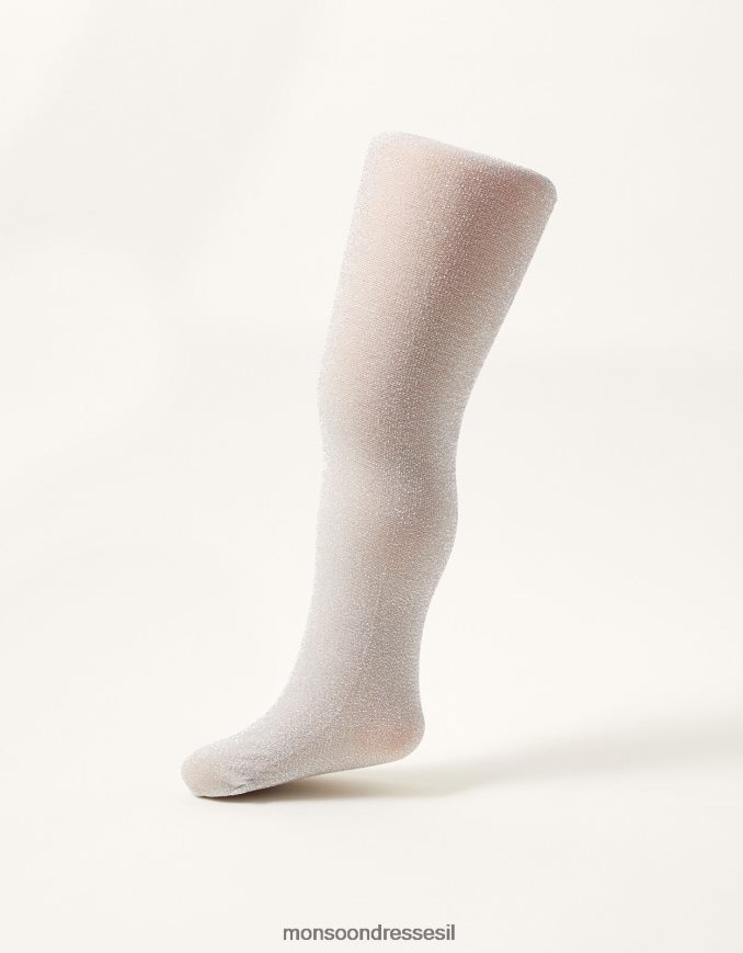 אבזר Monsoon טייץ ניילון נוצץ לתינוק כסף ילדה HTJ0TZ2690