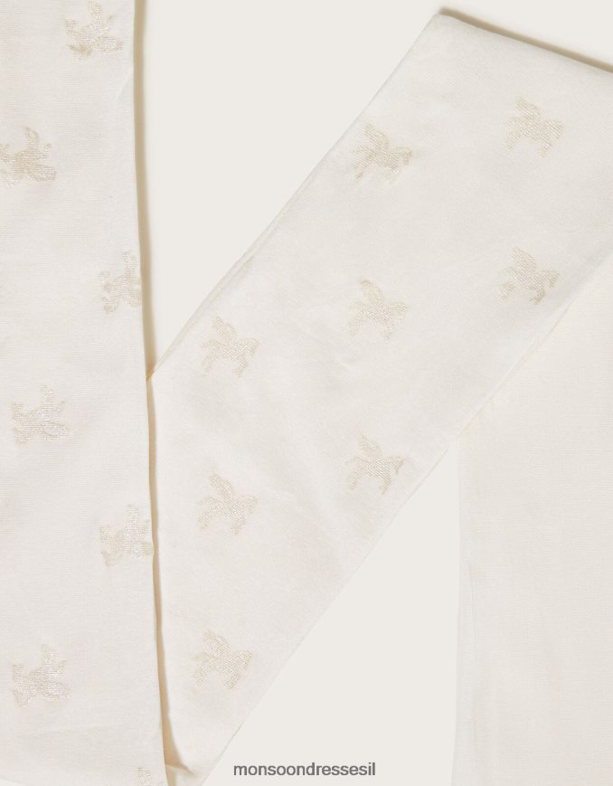 אבזר Monsoon גרביונים נוצצים של חד קרן שֶׁנהָב ילדה HTJ0TZ2692