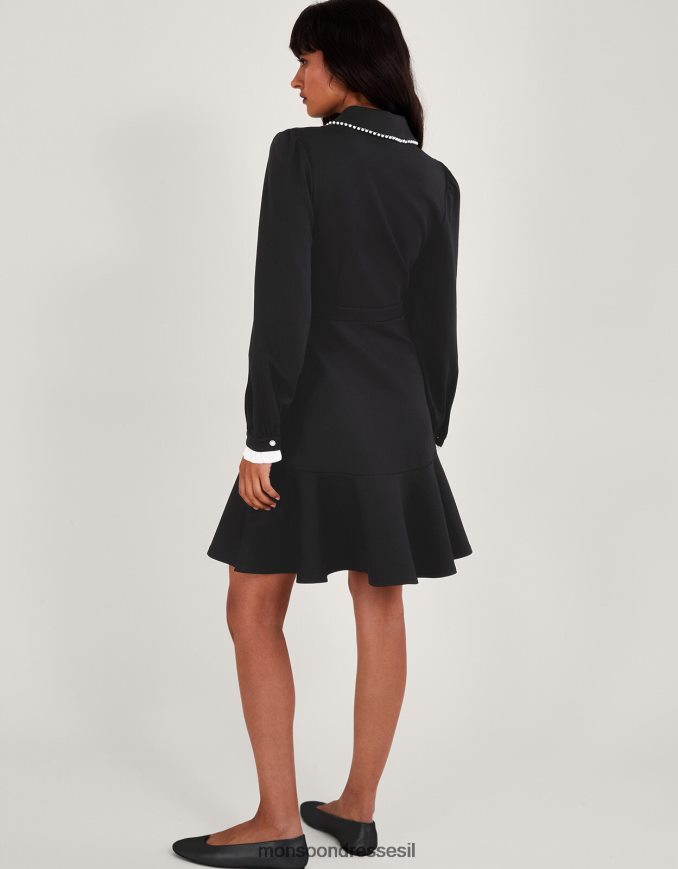 הַלבָּשָׁה Monsoon שמלת פלומה פונטה שָׁחוֹר נשים HTJ0TZ26