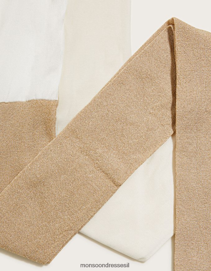 אבזר Monsoon סט טייץ מטאלי נוצץ של שניים זהב ילדה HTJ0TZ2703