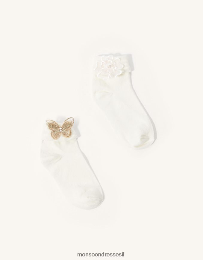 אבזר Monsoon גרבי פרפר ופרחים לתינוק סט של שניים רַב ילדה HTJ0TZ2704