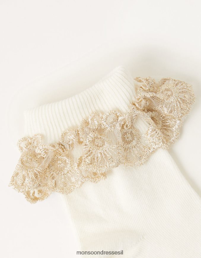 אבזר Monsoon גרבי תחרה נוצצות שֶׁנהָב ילדה HTJ0TZ2711