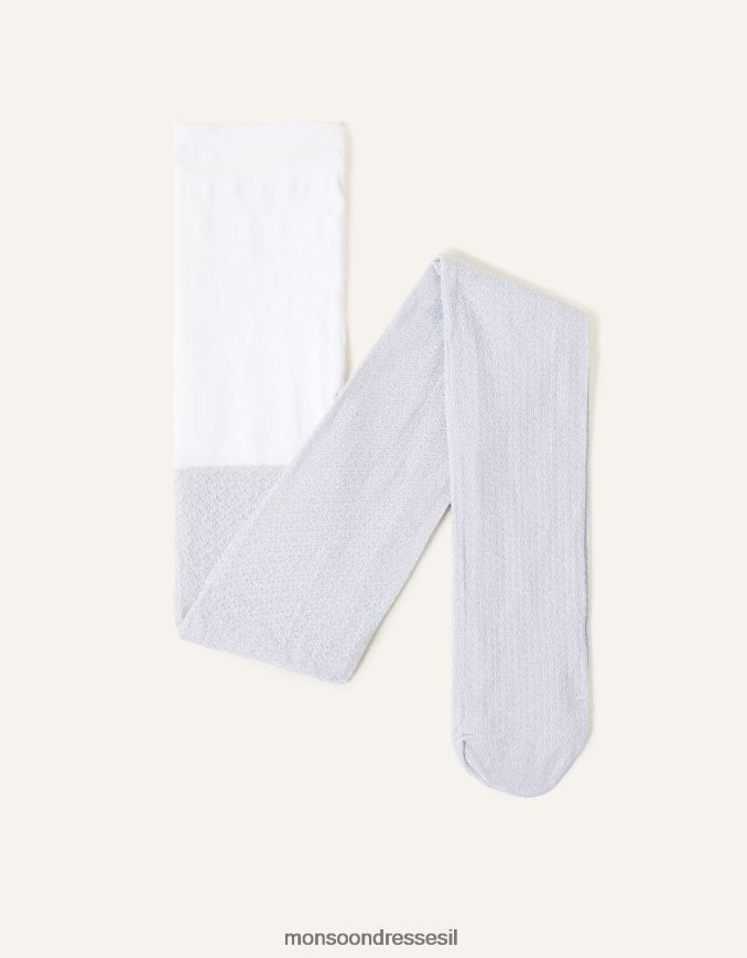 אבזר Monsoon גרביונים של אנטה נוצץ לבן ילדה HTJ0TZ2717