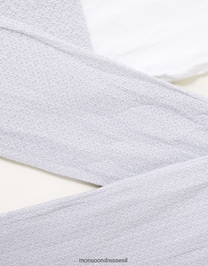 אבזר Monsoon גרביונים של אנטה נוצץ לבן ילדה HTJ0TZ2717