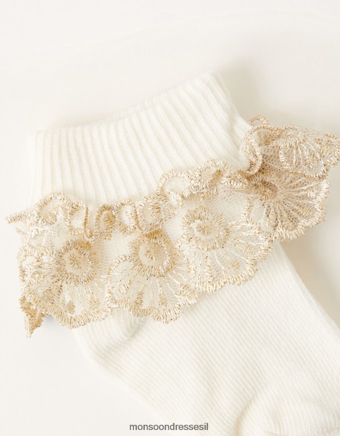 אבזר Monsoon גרבי תחרה נוצצות לתינוק שֶׁנהָב ילדה HTJ0TZ2718