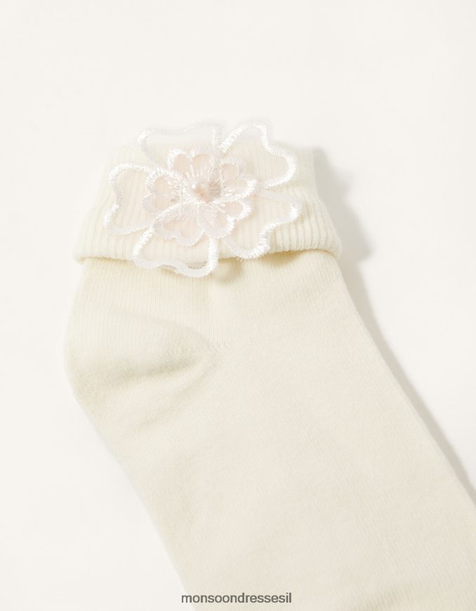 אבזר Monsoon גרבי פרחים תלת מימדיים שֶׁנהָב ילדה HTJ0TZ2721