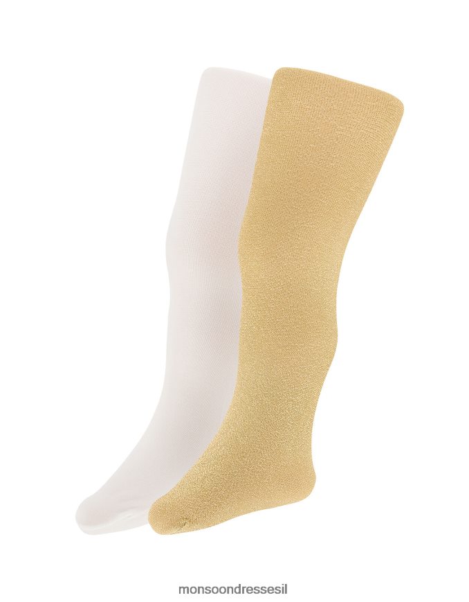 אבזר Monsoon טייץ ניילון נוצץ לתינוק סט של שניים זהב ילדה HTJ0TZ2733