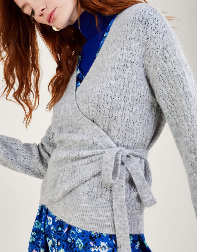 הַלבָּשָׁה Monsoon מגשר עטיפת בלט פוינטל אפור (חוואר אפור) נשים HTJ0TZ273