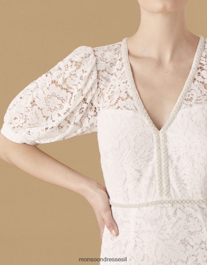 הַלבָּשָׁה Monsoon שמלת כלה עם חרוזים של ניקי שֶׁנהָב נשים HTJ0TZ2741