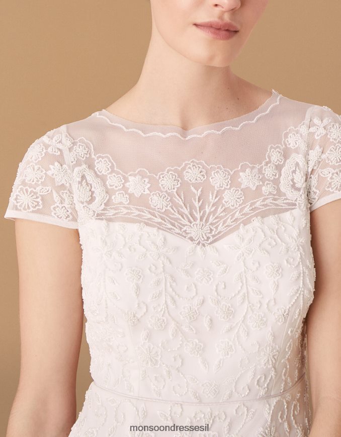 הַלבָּשָׁה Monsoon שמלת כלה פרחונית עם חרוזים של סופי שֶׁנהָב נשים HTJ0TZ2744