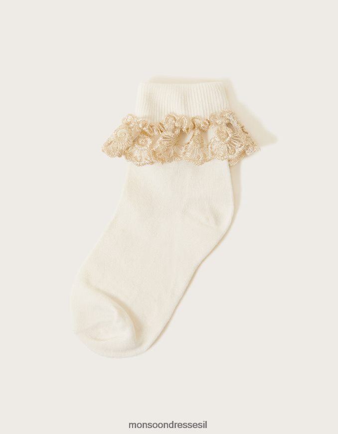 אבזר Monsoon גרבי תחרה נוצצות שֶׁנהָב ילדה HTJ0TZ2749