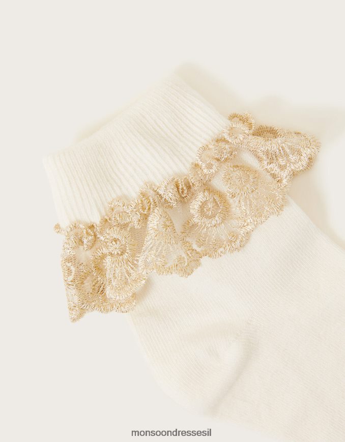 אבזר Monsoon גרבי תחרה נוצצות שֶׁנהָב ילדה HTJ0TZ2749