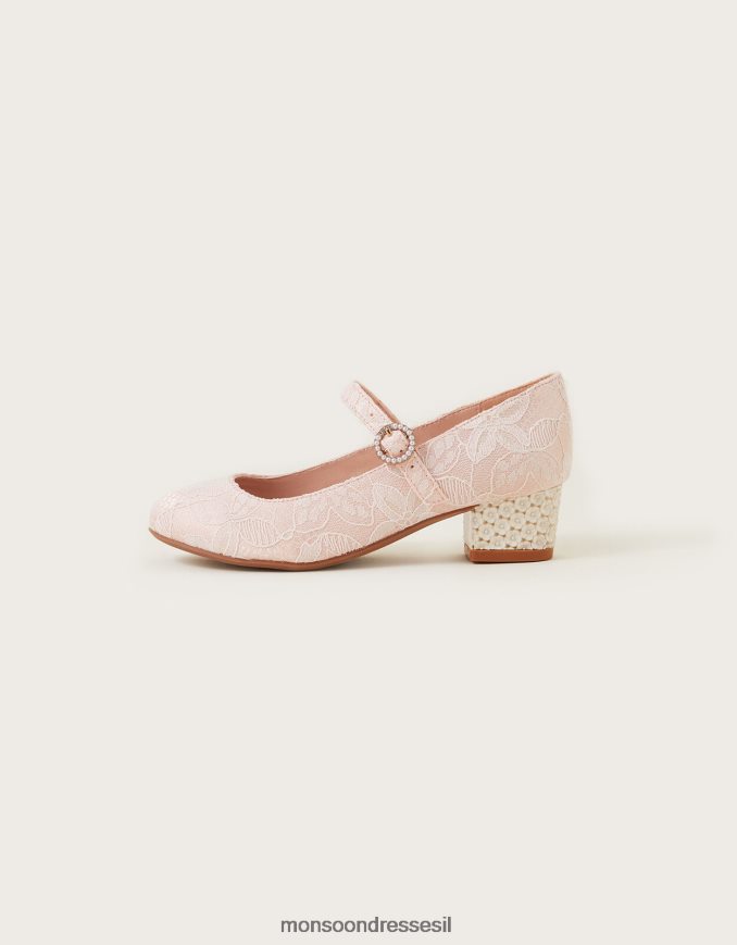 הַנעָלָה Monsoon עקבי פרח תחרה וָרוֹד יְלָדִים HTJ0TZ2758