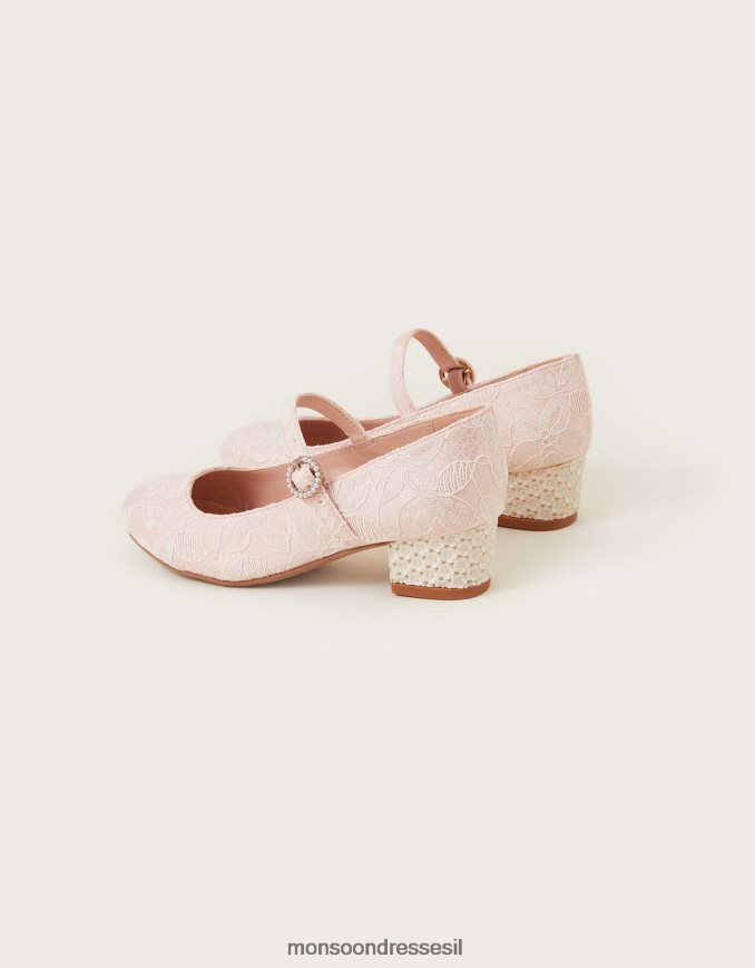 הַנעָלָה Monsoon עקבי פרח תחרה וָרוֹד יְלָדִים HTJ0TZ2758