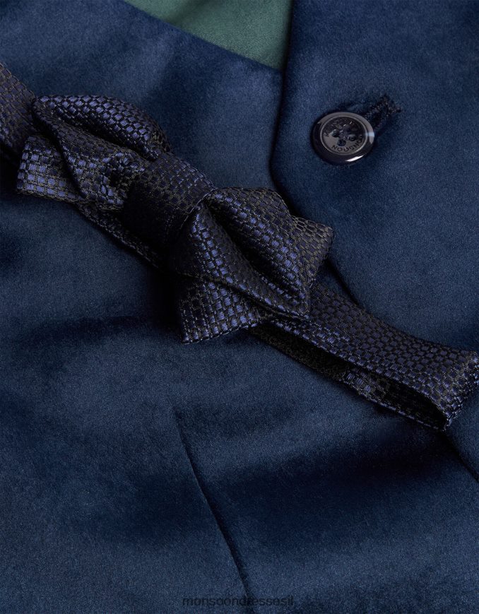 הַלבָּשָׁה Monsoon סט חזייה ועניבת פרפר מקטיפה כחול (צי) יֶלֶד HTJ0TZ2765