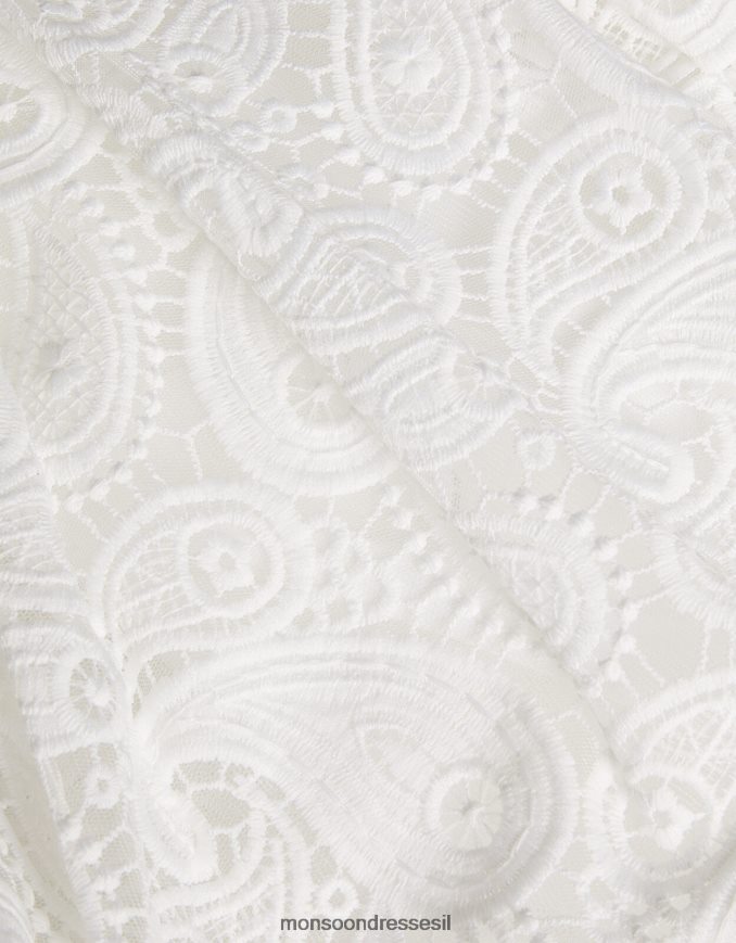 הַלבָּשָׁה Monsoon שמלת גיפור עם צווארון מרובע תחרה שֶׁנהָב יְלָדִים HTJ0TZ2766