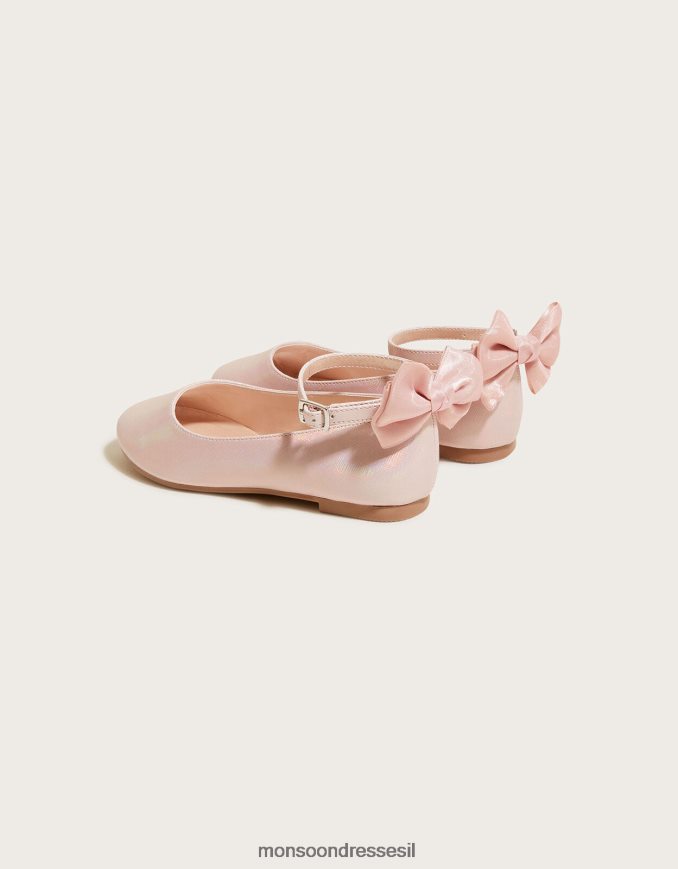 הַנעָלָה Monsoon נעלי בלרינה עם קשת אורגנזה וָרוֹד ילדה HTJ0TZ2768