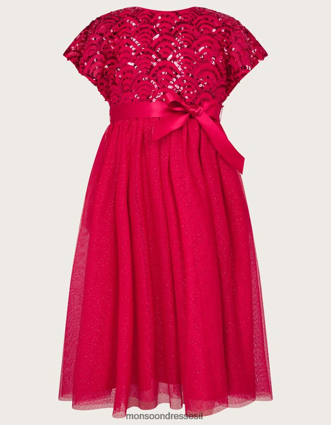 הַלבָּשָׁה Monsoon שמלת פאייטים בסגנון ארט דקו עם שרוולי שכמיית האמת אָדוֹם יְלָדִים HTJ0TZ2773