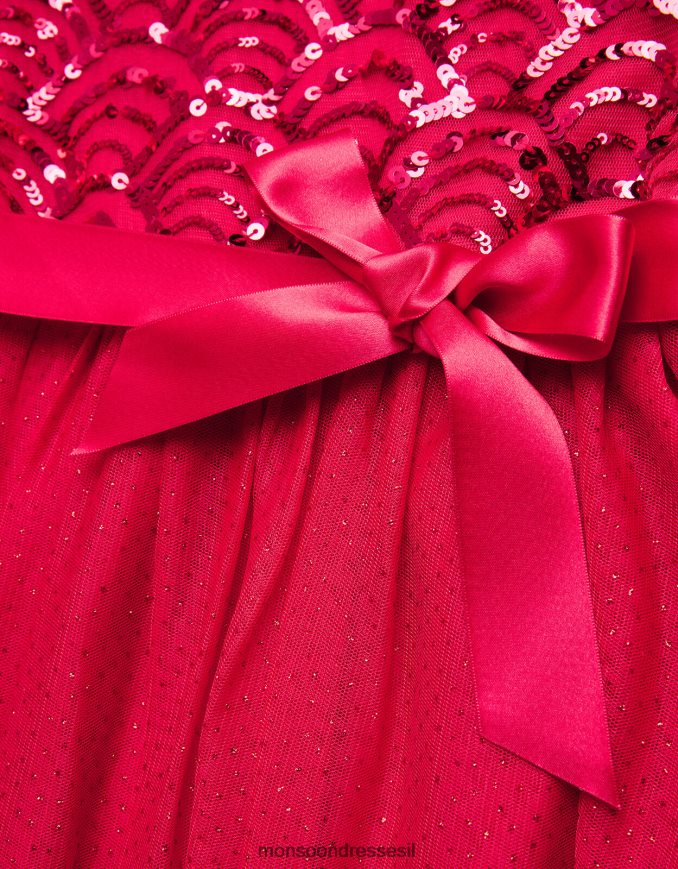 הַלבָּשָׁה Monsoon שמלת פאייטים בסגנון ארט דקו עם שרוולי שכמיית האמת אָדוֹם יְלָדִים HTJ0TZ2773