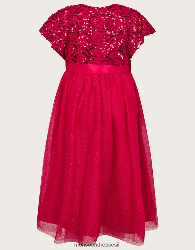 הַלבָּשָׁה Monsoon שמלת פאייטים בסגנון ארט דקו עם שרוולי שכמיית האמת אָדוֹם יְלָדִים HTJ0TZ2773