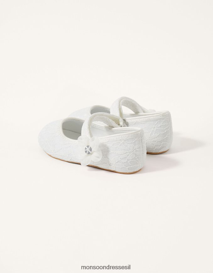 הַנעָלָה Monsoon נעלי הליכון קשת תחרה שנהב שֶׁנהָב יְלָדִים HTJ0TZ2774