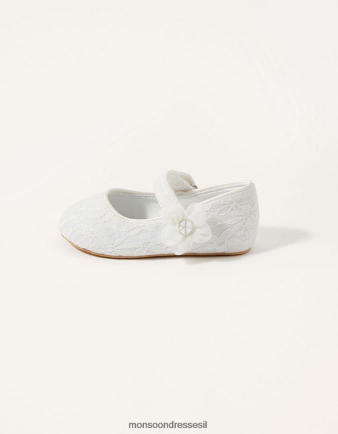 הַנעָלָה Monsoon נעלי הליכון קשת תחרה שנהב שֶׁנהָב יְלָדִים HTJ0TZ2774